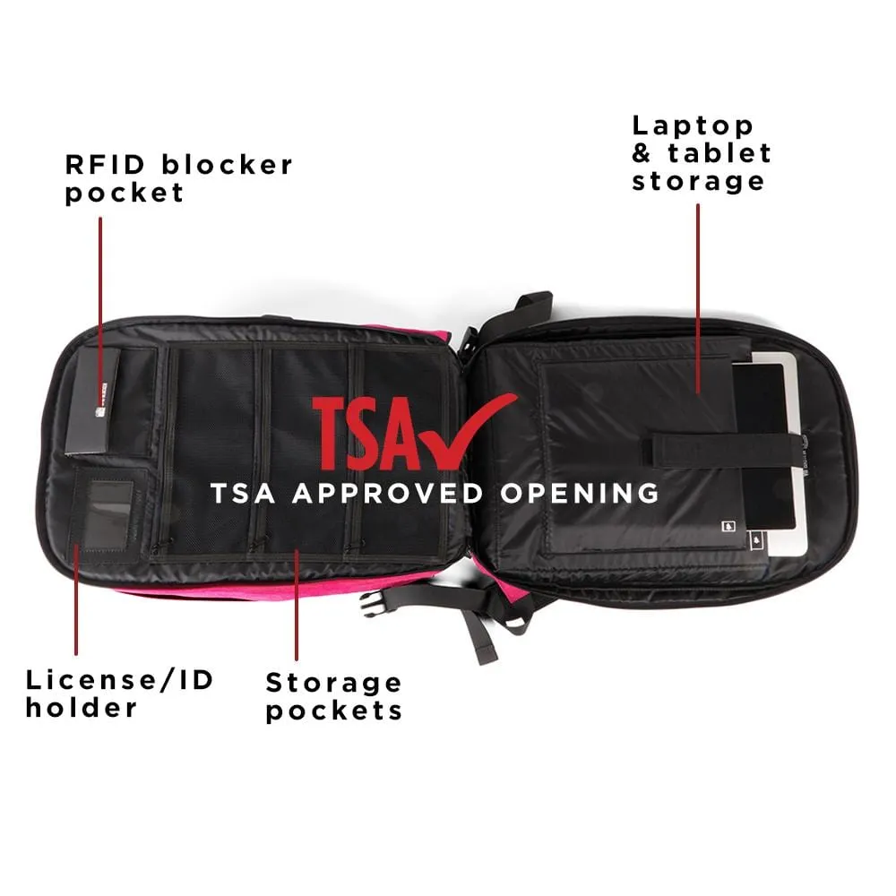 ProShield Smart Bulletproof Backpack   Charging Bank - Hot Pink
