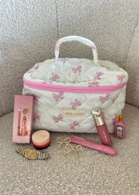 Rock N Rags Quilted Makeup Bag ★ Pink Bow