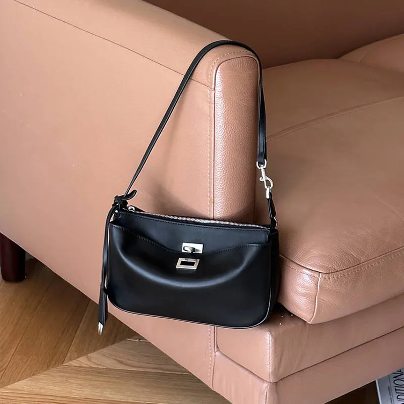 SEALBEER First layer cowhide 2025 spring and summer new premium retro underarm bag mahjong bag classic versatile shoulder messenger bag bag