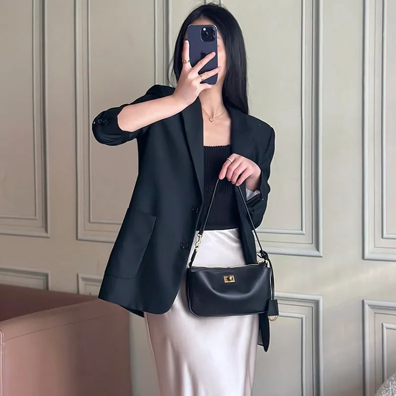 SEALBEER First layer cowhide 2025 spring and summer new premium retro underarm bag mahjong bag classic versatile shoulder messenger bag bag