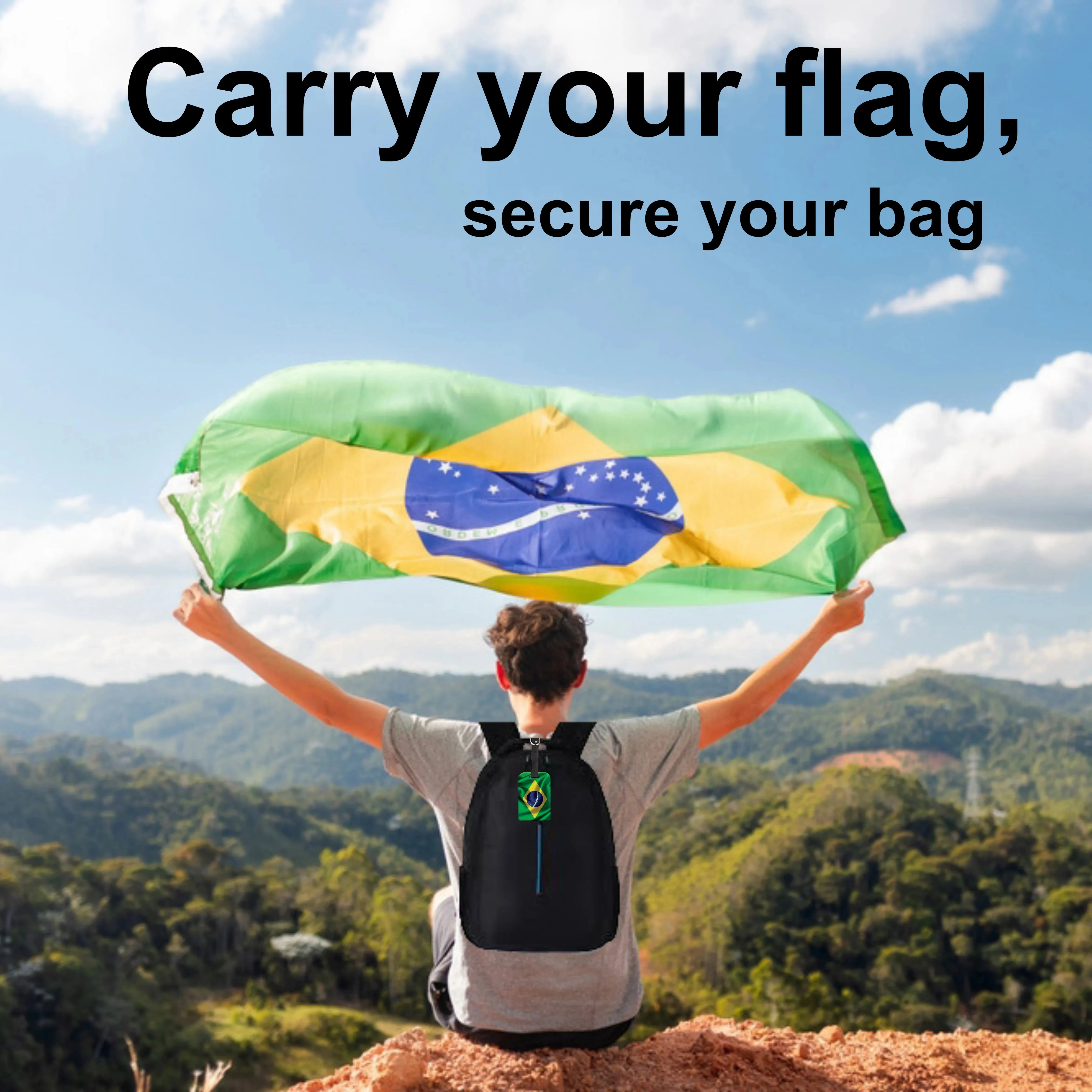 Smart Bag Security Tag - Brazil Flag [Pack 2]