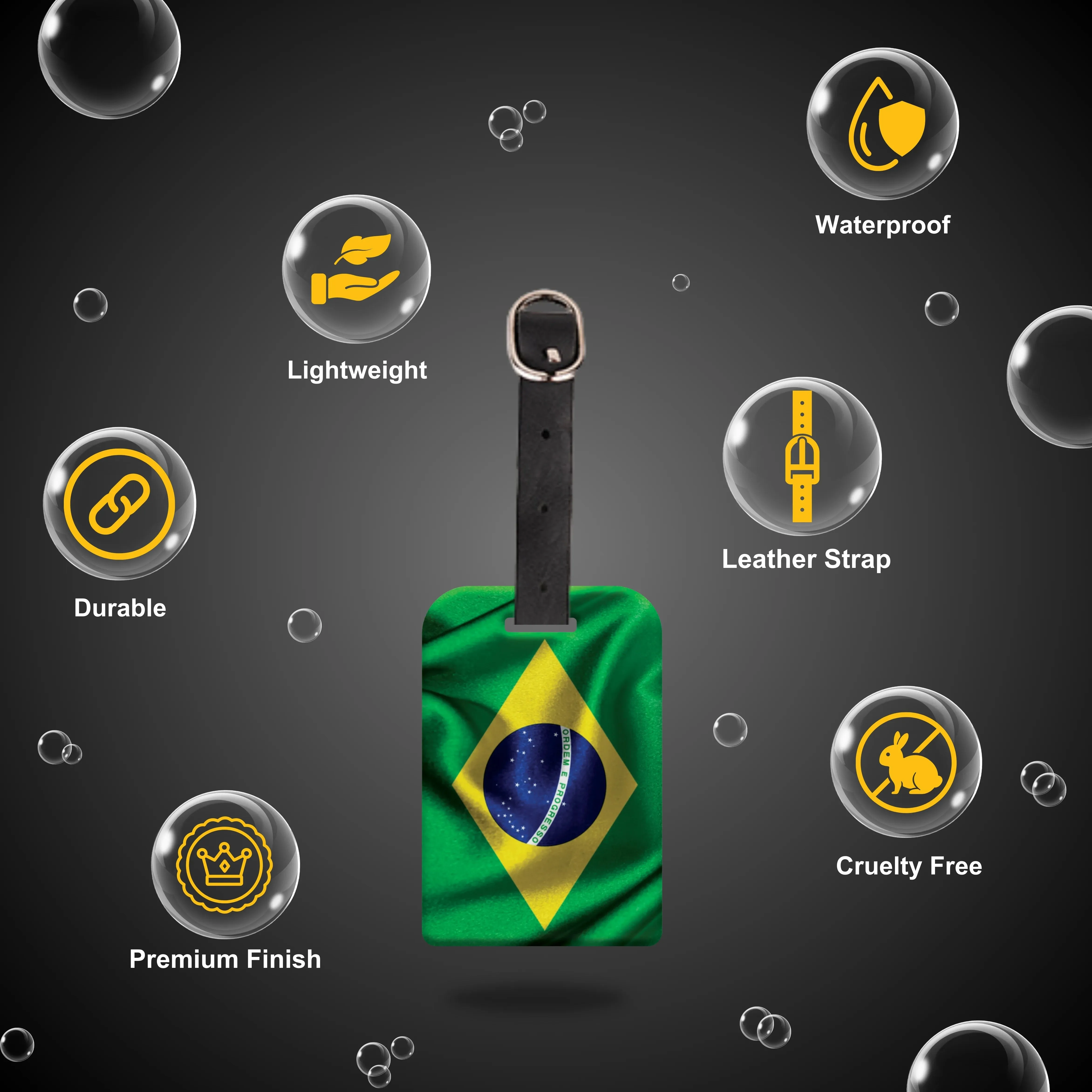 Smart Bag Security Tag - Brazil Flag [Pack 2]