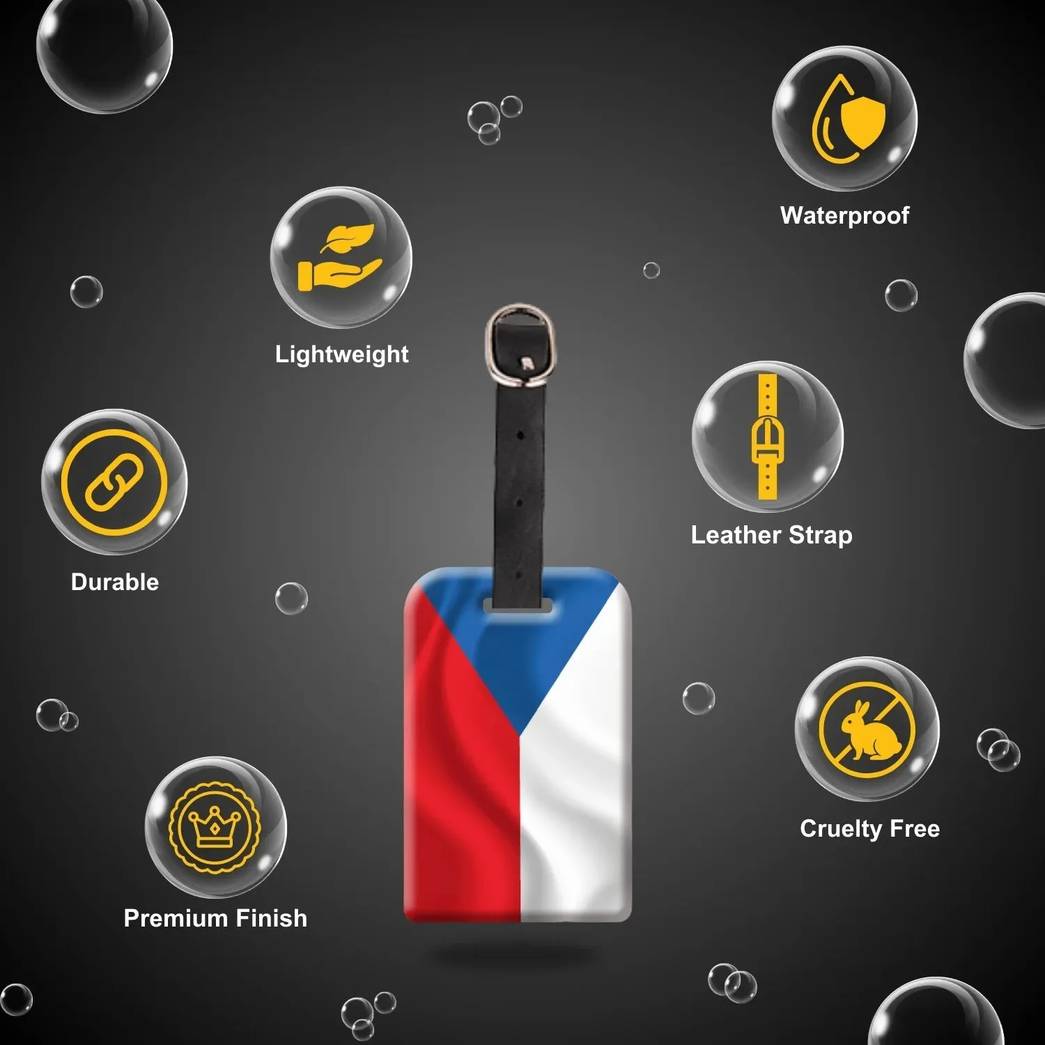 Smart Bag Security Tag - Czech Republic Flag [Pack 2]