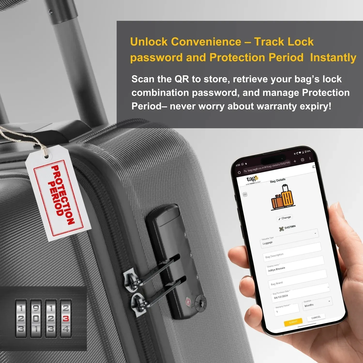 Smart Bag Security Tag - Denmark Flag [Pack 2]