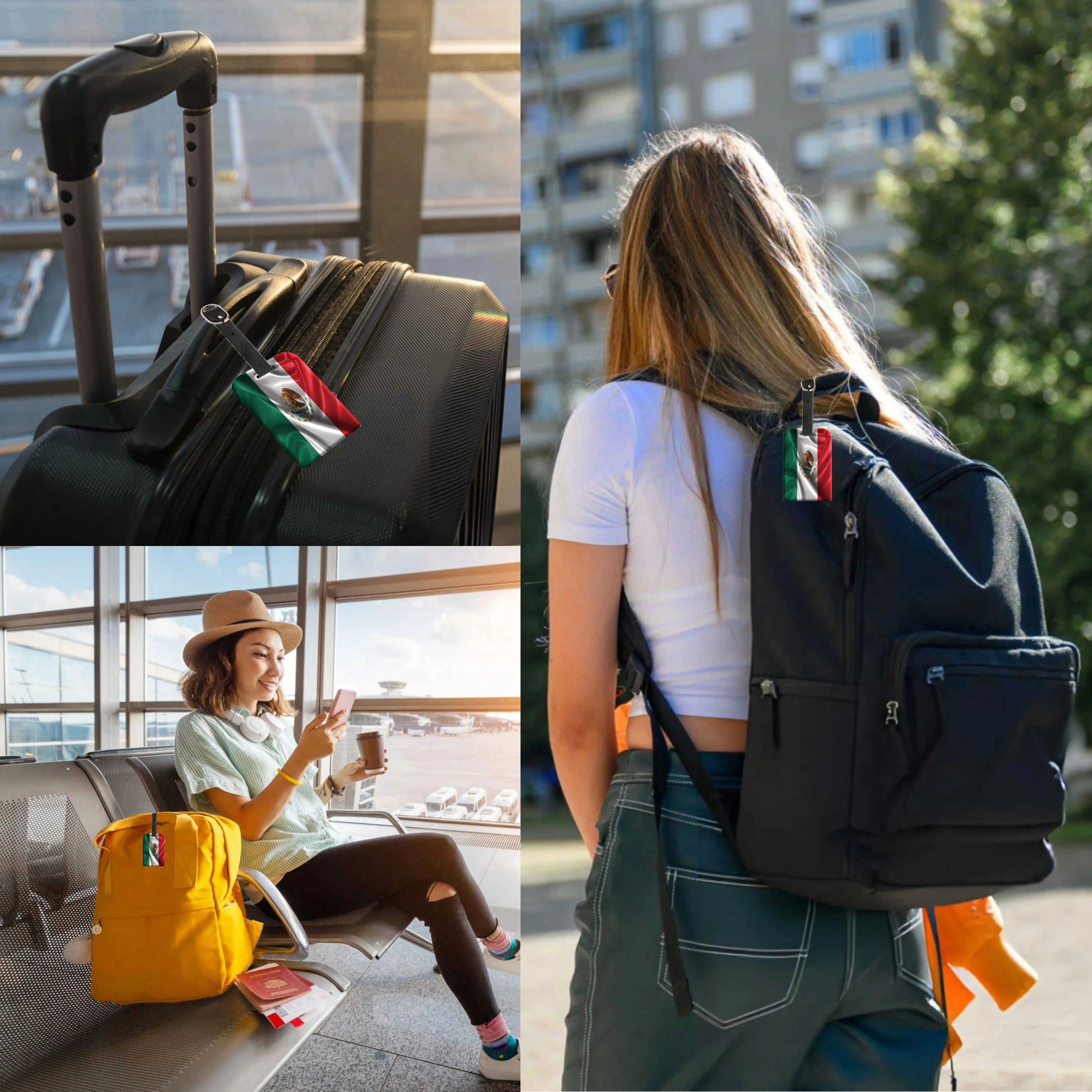 Smart Bag Security Tag - Mexico Flag [Pack 2]