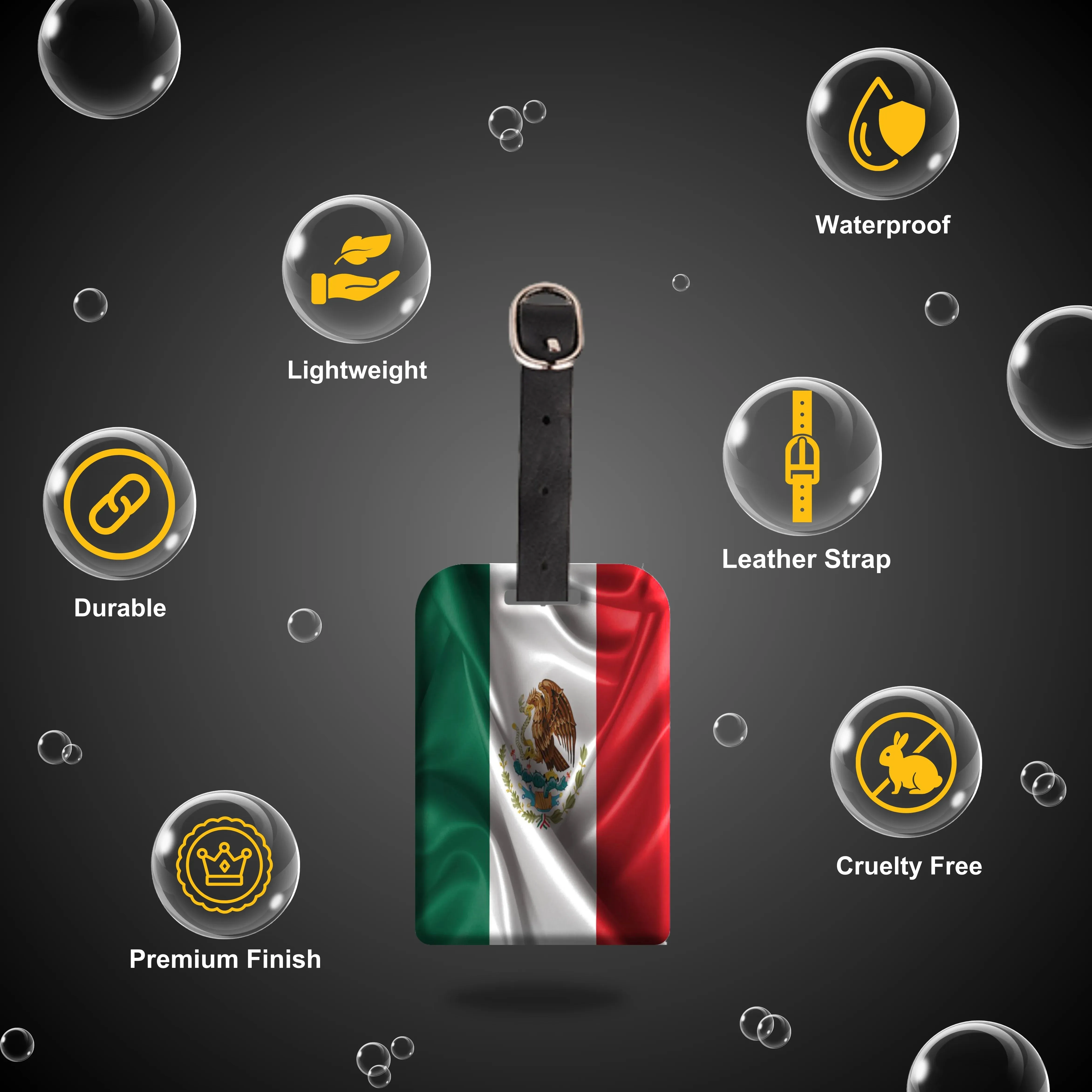 Smart Bag Security Tag - Mexico Flag [Pack 2]