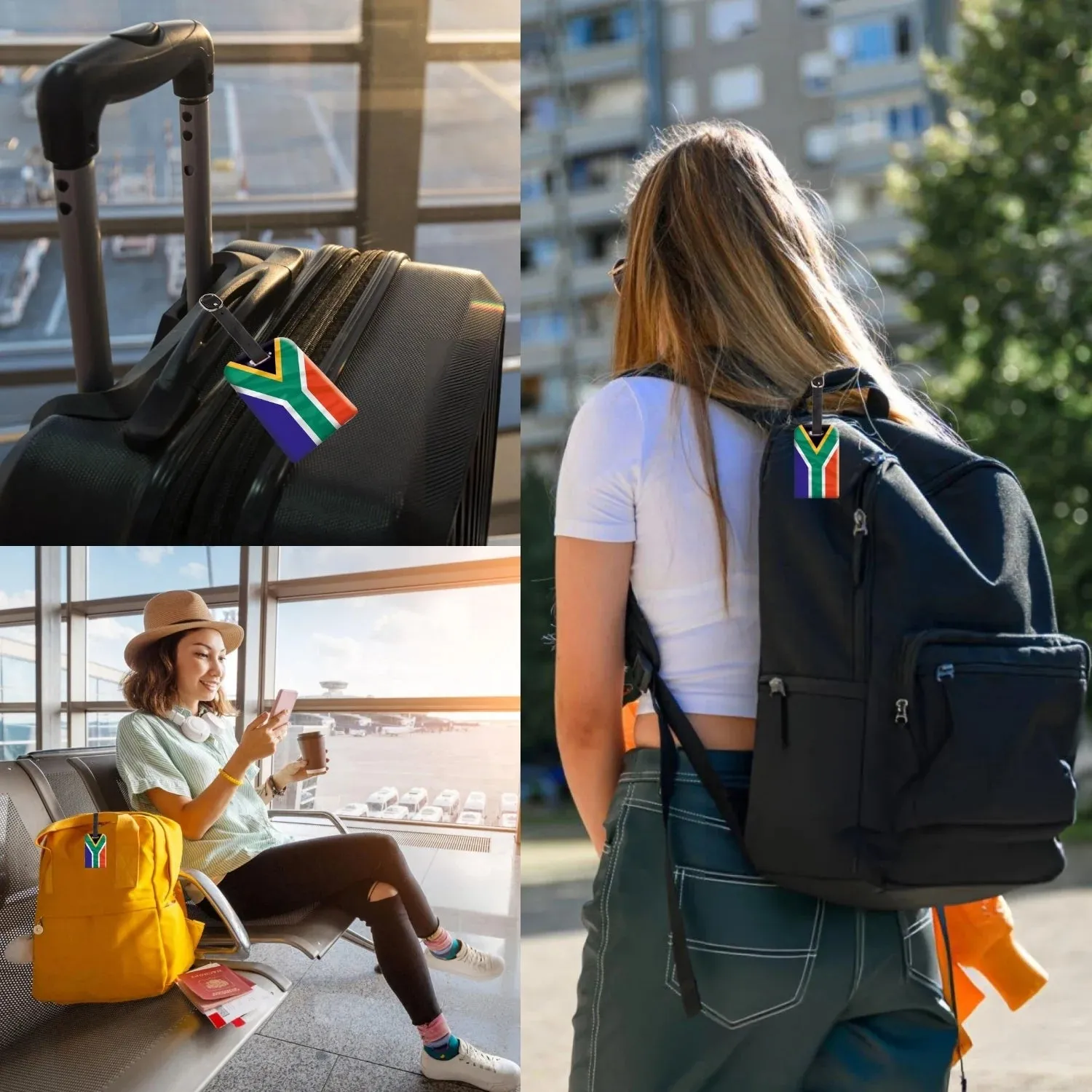 Smart Bag Security Tag -  SouthAfrica Flag [Pack 2]