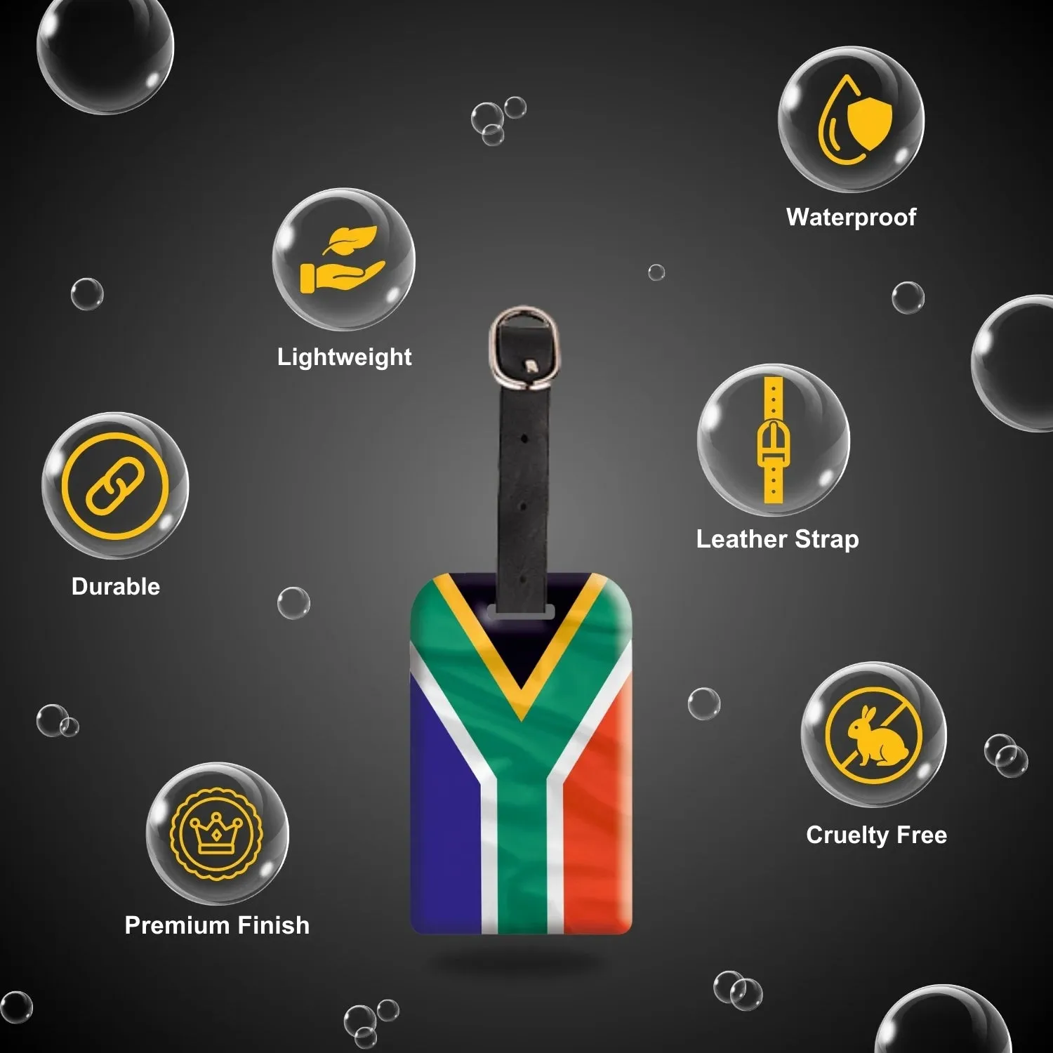Smart Bag Security Tag -  SouthAfrica Flag [Pack 2]