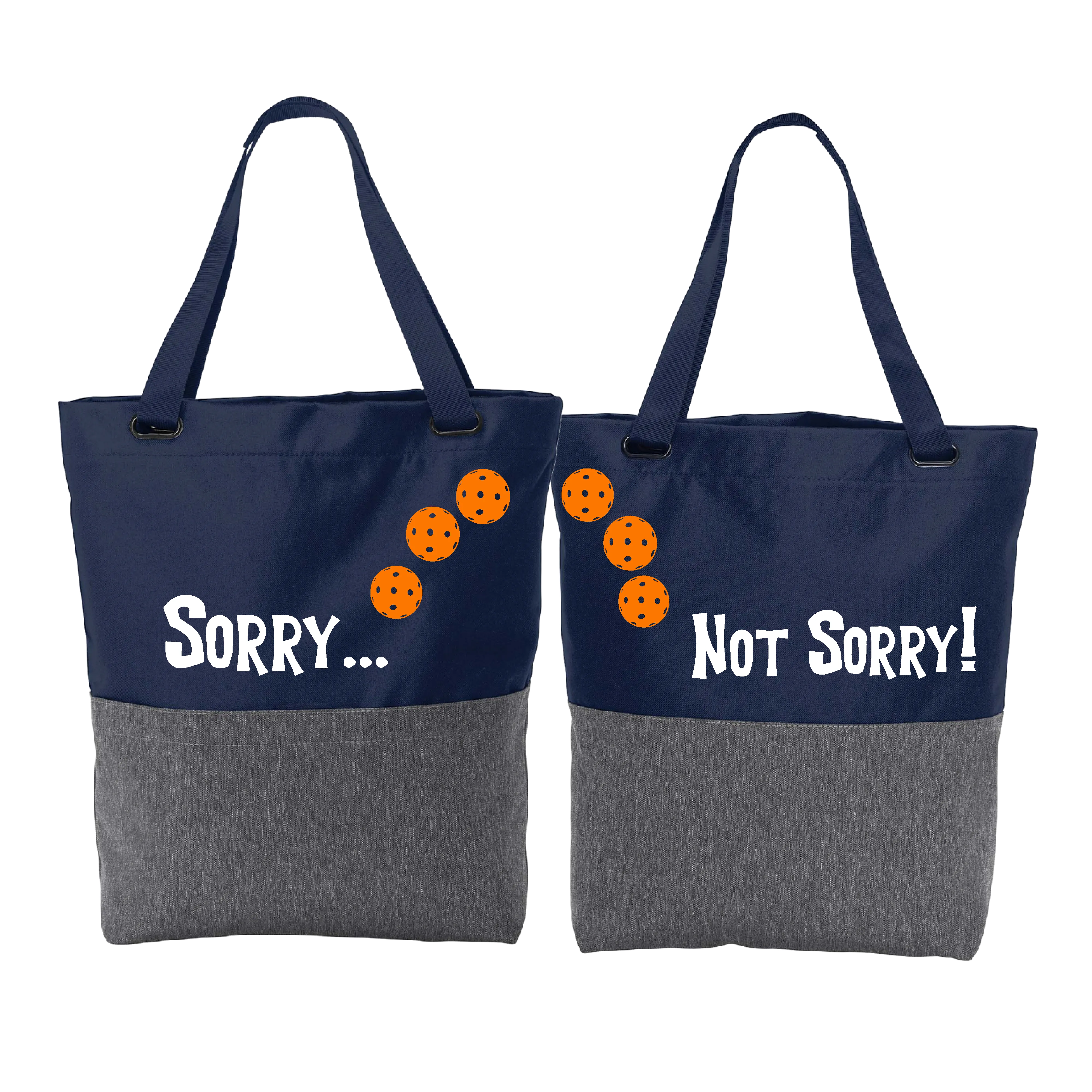 Sorry Not Sorry With Pickleballs (Customizable) | Pickleball Sports Convertible Tote Bag | Medium Size Court Tote Bag