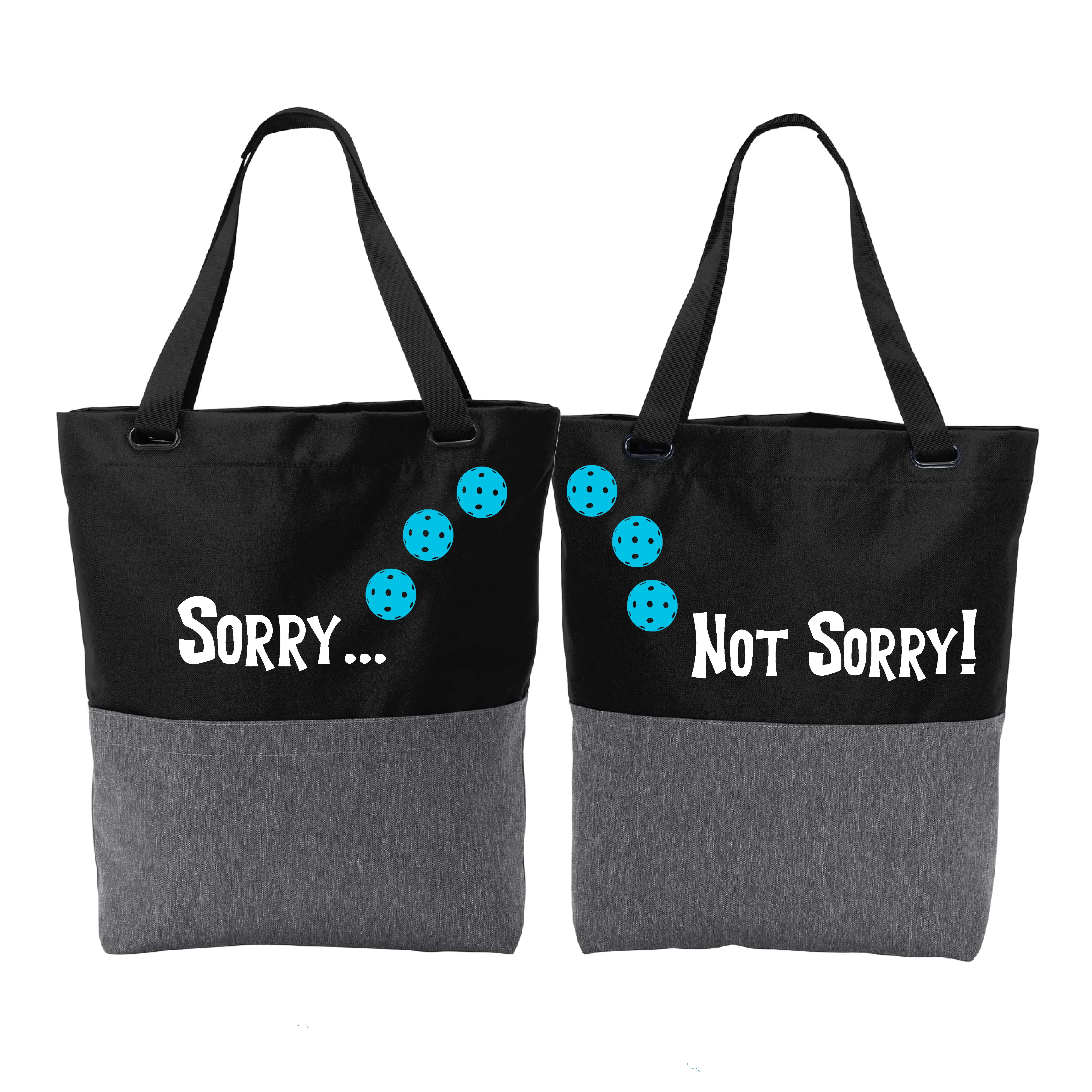 Sorry Not Sorry With Pickleballs (Customizable) | Pickleball Sports Convertible Tote Bag | Medium Size Court Tote Bag