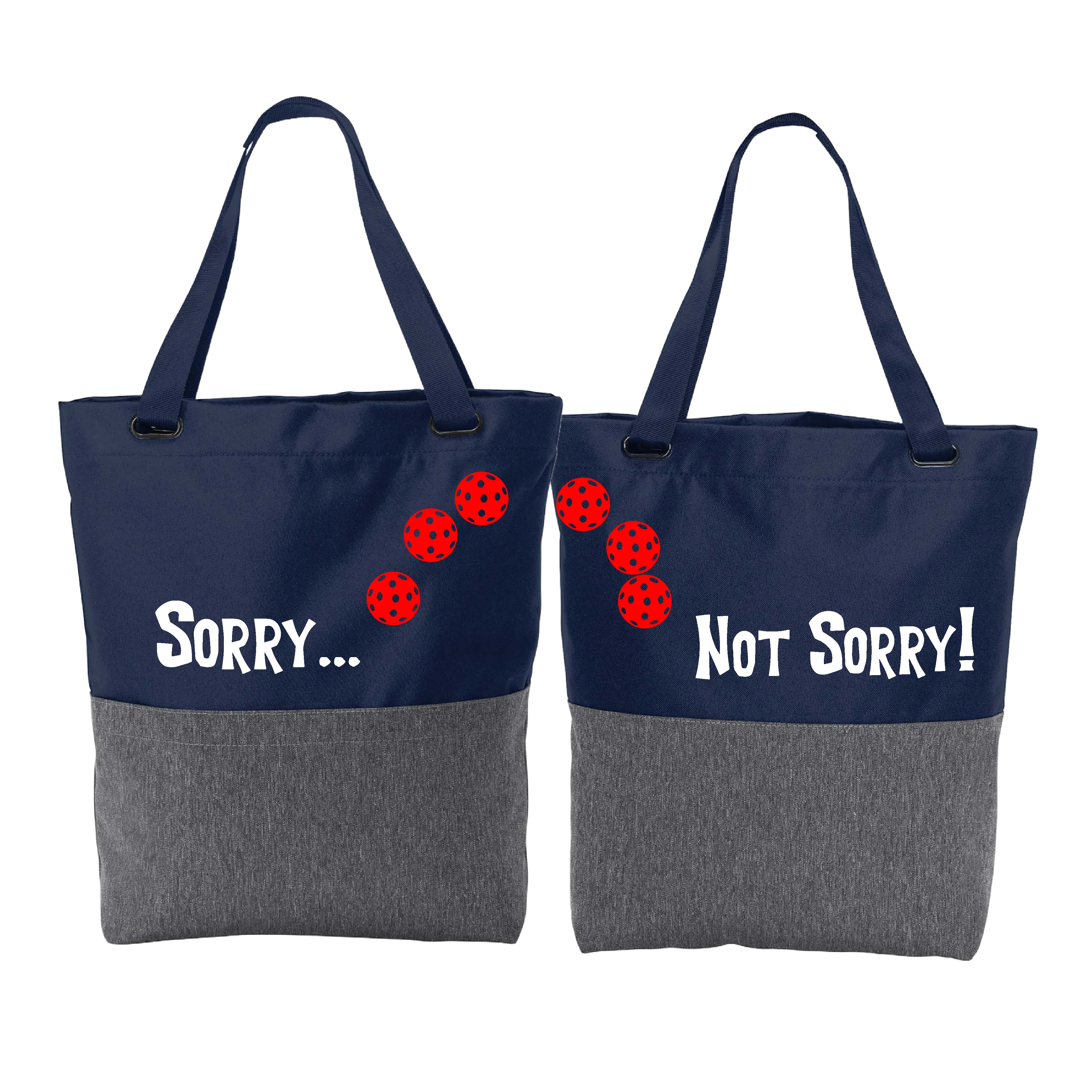 Sorry Not Sorry With Pickleballs (Customizable) | Pickleball Sports Convertible Tote Bag | Medium Size Court Tote Bag
