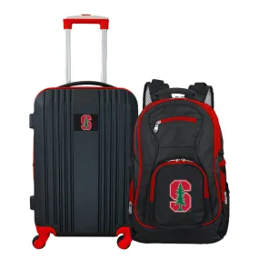 Stanford Cardinal 2 Piece Premium Colored Trim Backpack and Luggage Set