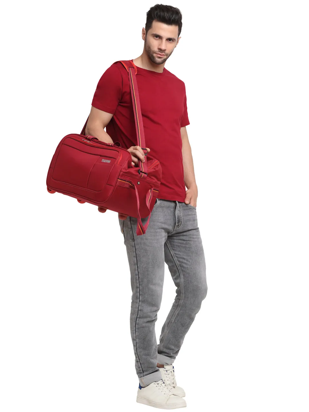 Teakwood Rolling Small Duffel Bag (Red)