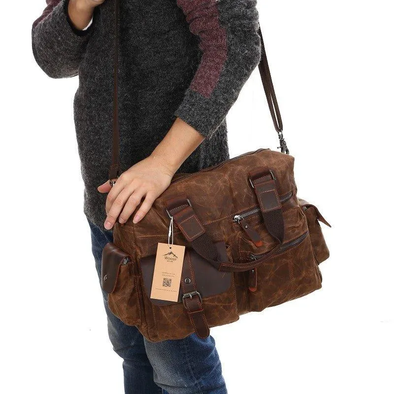 Woosir Canvas Laptop Messenger Bag Mens Satchel