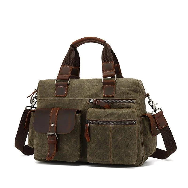 Woosir Canvas Laptop Messenger Bag Mens Satchel